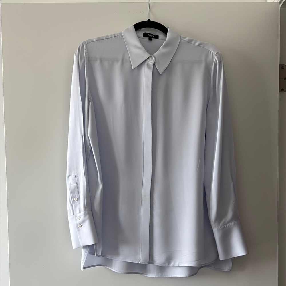 Theory Light Blue Dress Shirt Classic Professional Design